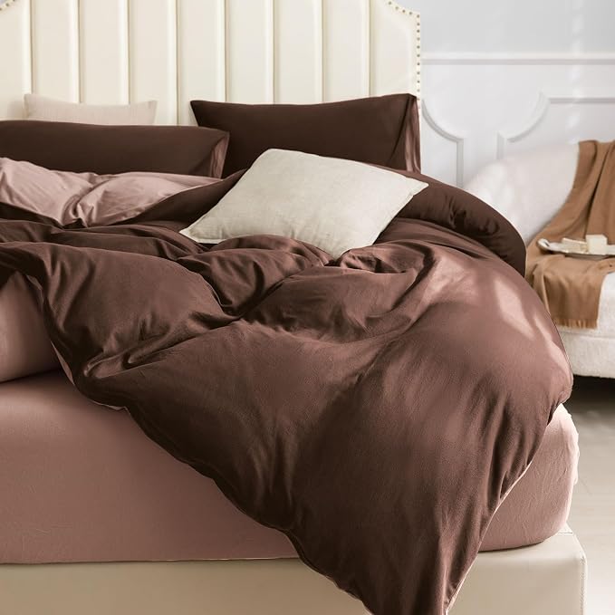 PURE ERA Jersey Knit Duvet Cover Set 100% T-Shirt Cotton Super Soft Comfy 3pc - Image 6