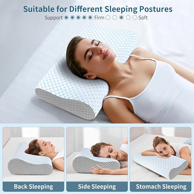 Cervical Neck Pillow for Pain Relief, Contour Memory Foam Pillows for Sleeping - Image 6