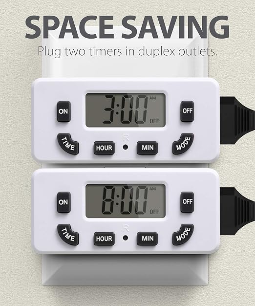 Fosmon 24 Hour Programmable Digital Timer Outlet, ON/Off Program, LCD Display - Image 5