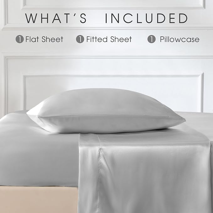 FreshCulture Satin Sheets Twin Size Bed Set - Image 3