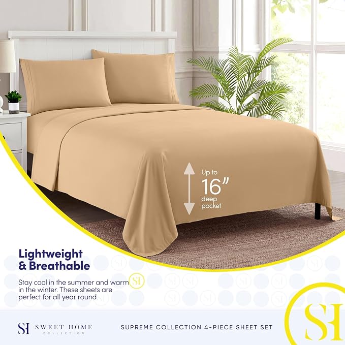 Twin XL Sheets - Breathable Luxury Sheets - 1800 Supreme Collection Extra Soft - Image 3