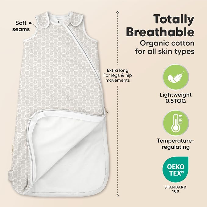 2-Pack Organic Baby Sleep Sacks, 100% Cotton - Image 3