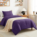 CozyLux Twin Comforter Set Purple, 2 Pieces Twin Extra Long Solid Breathable by CozyLux