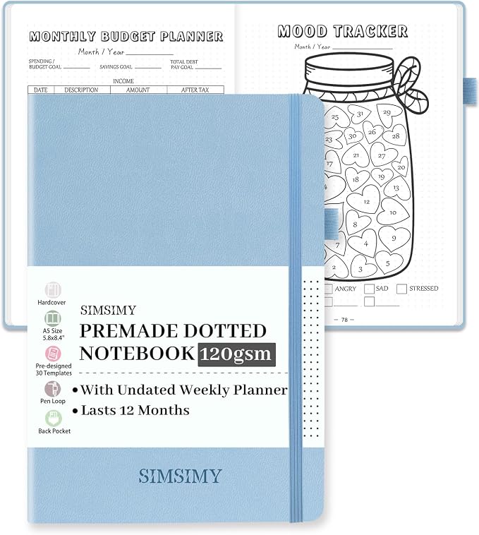 Premade Dotted Journal Notebook by SIMSIMY