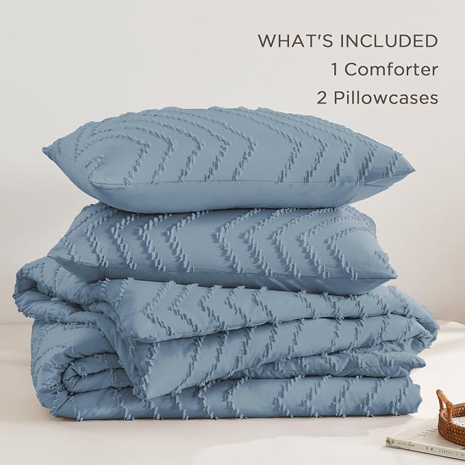 Andency Greyish Blue California King Comforter Set, Boho Cal King Soft Warm - Image 6