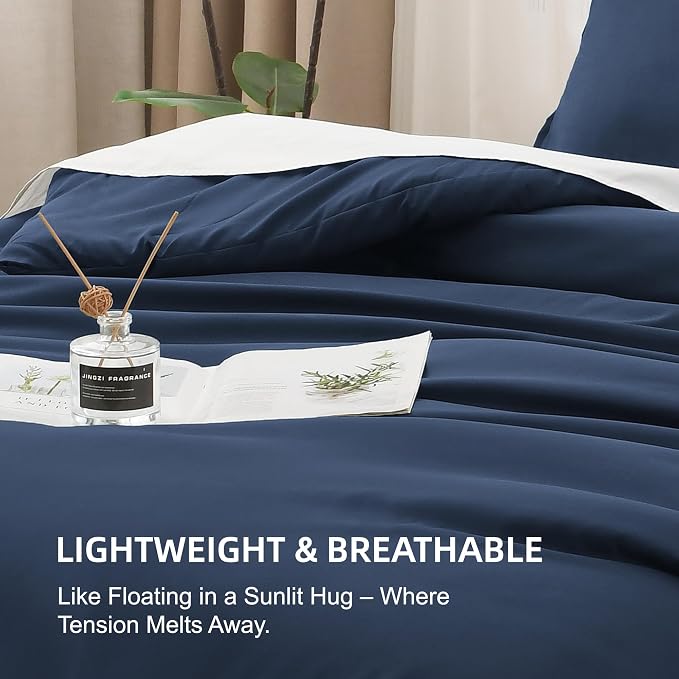 Litanika California King Comforter Set Navy Blue - Image 6