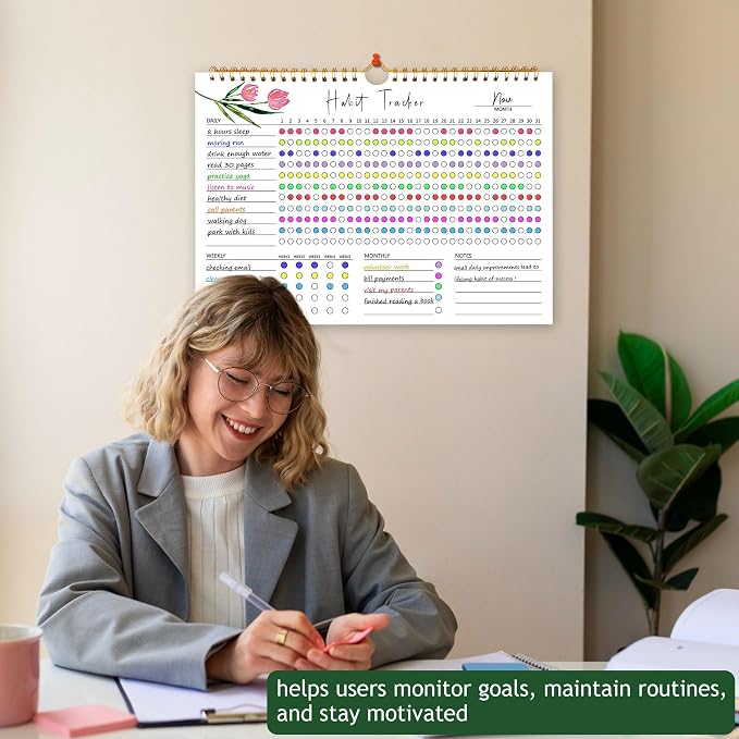 Habit Tracker Calendar, Aesthetic Daily Weekly Goal and Habit Tracker Journal - Image 7