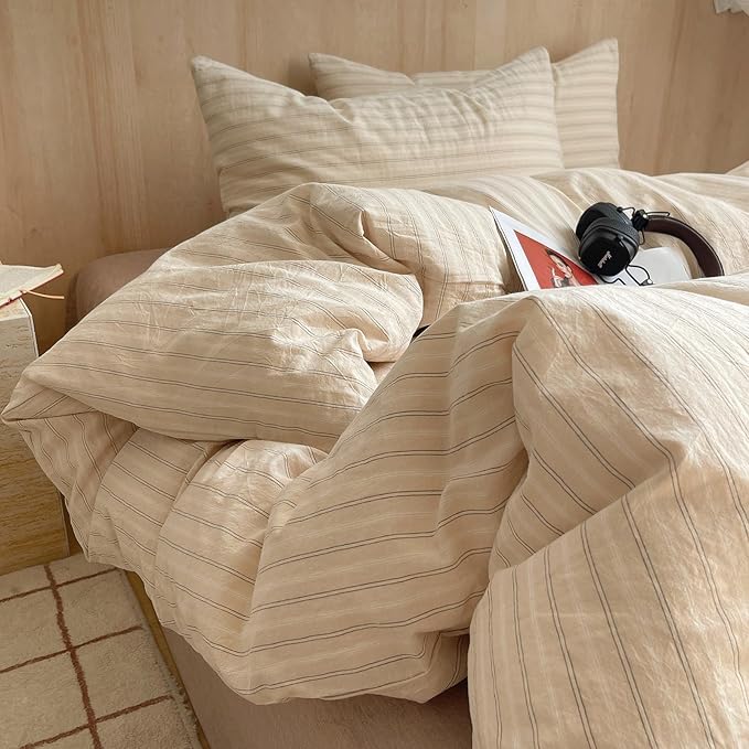 mixinni Retro Striped Duvet Cover Set Twin Size by mixinni