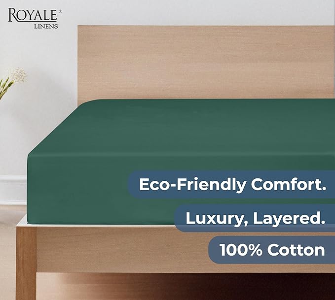 Royale Linens 100% Organic Cotton Fitted Sheet - Image 6
