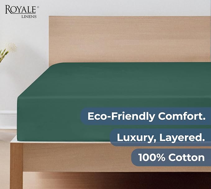 Royale Linens 100% Organic Cotton Fitted Sheet - Image 6