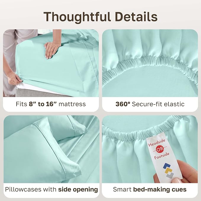California Design Den Soft 100% Cotton Bed Sheets King Size Set, 400 Thread - Image 6