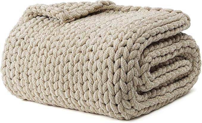 YnM Chenille Weighted Blanket, Handmade Chunky Knitted Design, Soft and Cozy by YNM