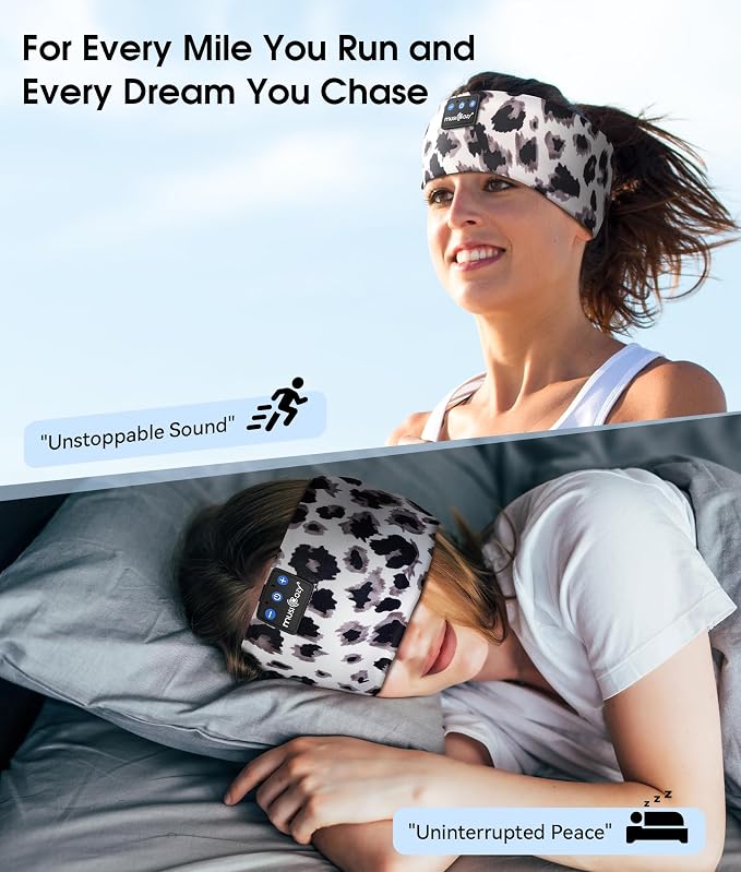 MUSICOZY Sleep Headphones Bluetooth 5.4 Headband, Wireless Earphones Music - Image 2