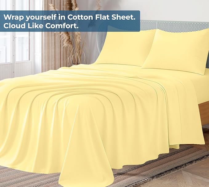 Royale Linens 100% Organic Cotton Full Flat Sheet Only - Image 2