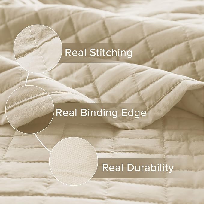 Comfort Spaces Kienna Quilt Set- Double Sided Stitching Design Summer Blanket - Image 4