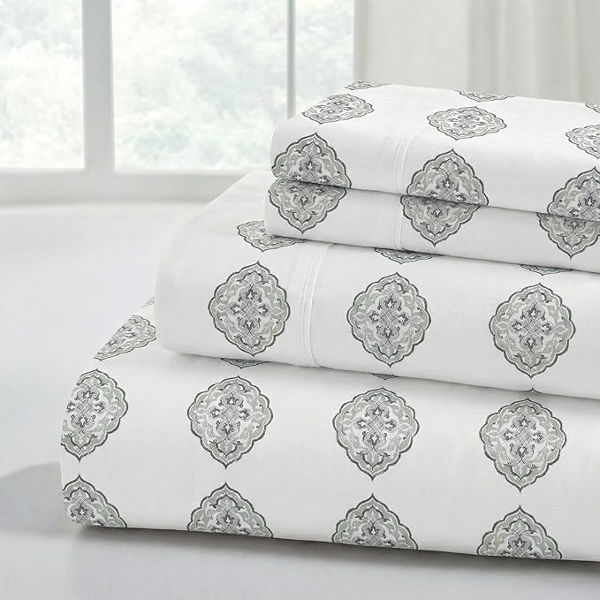 Modern Threads Printed 4-Piece Extra Soft Bedding Sheets & Pillowcase Set by ModernThreads