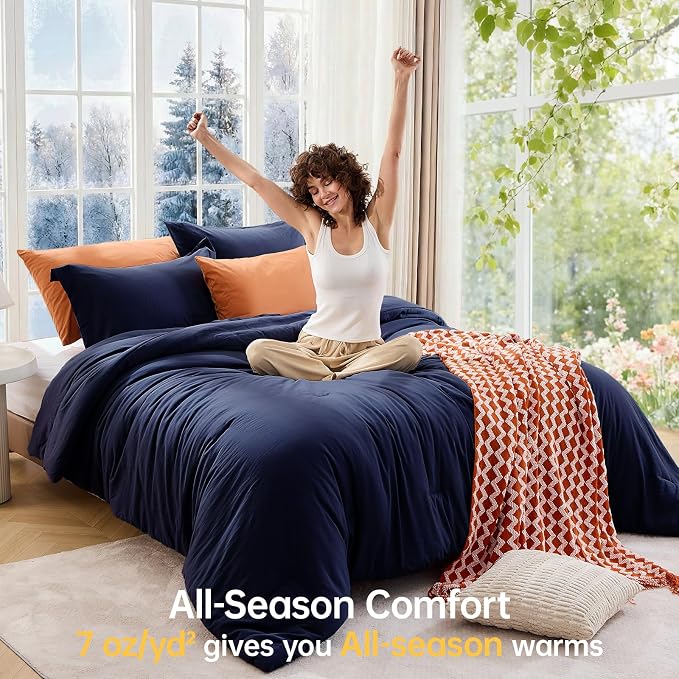 MUXHOMO Oversized Queen Comforter Sets, All Season Ultra Soft Down Alternative - Image 4