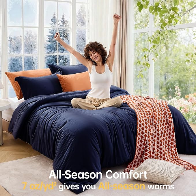 MUXHOMO King Size Comforter Set, All Season Ultra Soft Down Alternative Bedding - Image 4