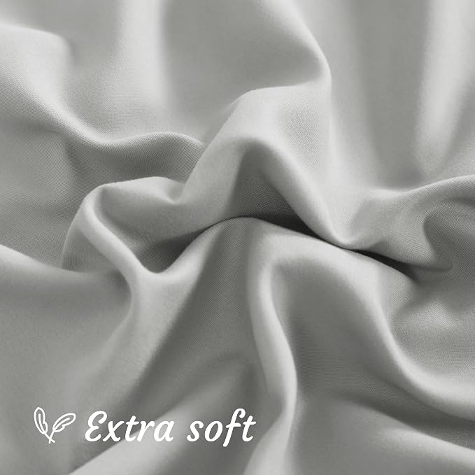 NTBAY Body Pillowcase Set of 2, 20x54 inches, Light Grey, Fade Resistant - Image 6