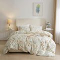 mixinni Floral Duvet Covers King Size Botanical Flower Leaf Printed on White by mixinni