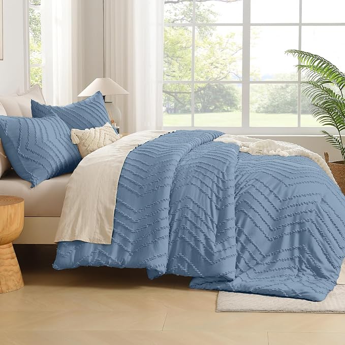 Andency Greyish Blue Twin/Twin XL Comforter Set, Twin Bed Comforter - Image 7