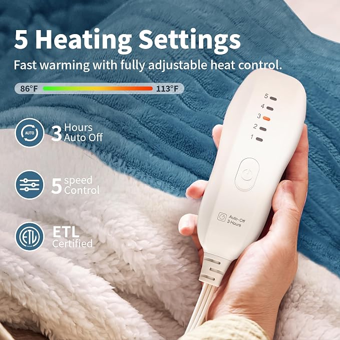 Texciting Heated Blanket Electric Throw 50”X60”-Heating Blanket - Image 3