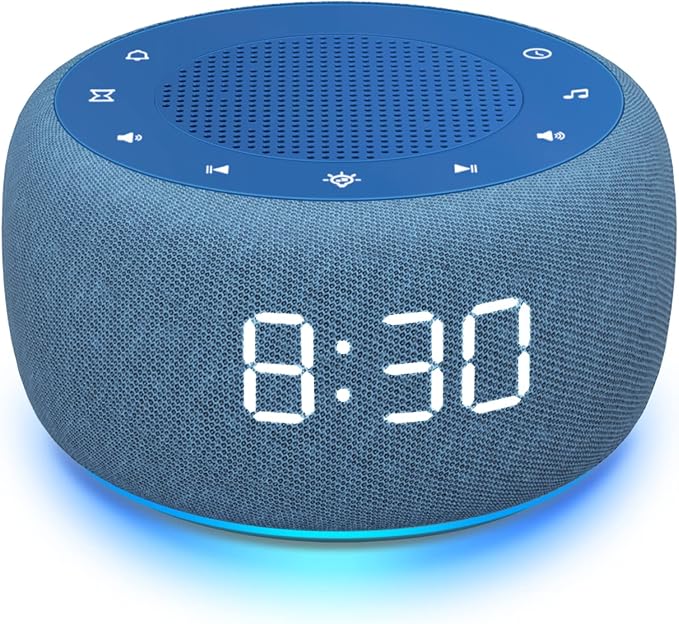 Buffbee Sound Machine & Alarm Clock 2-in-1, 0-100% Clock Face Brightness by BUFFBEE