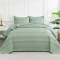 Andency Sage Green Twin Quilt Set, 2 Pieces Boho Lightweight Soft Striped by Andency