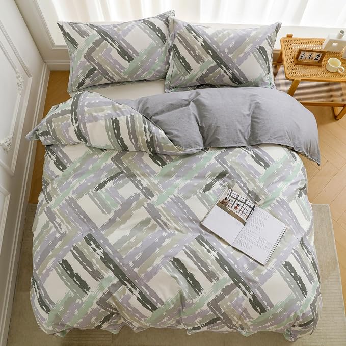 OAITE Duvet Cover Set King Size Floral Pattern Ultra Soft 100% Cotton Duvet - Image 4