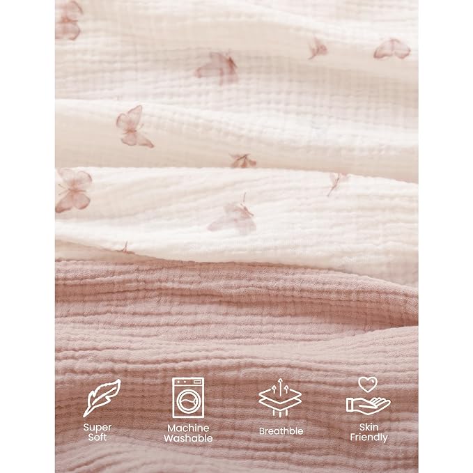 Konssy Muslin Mini Crib Sheets, 100% Soft Cotton Pack and Play Sheets - Image 2
