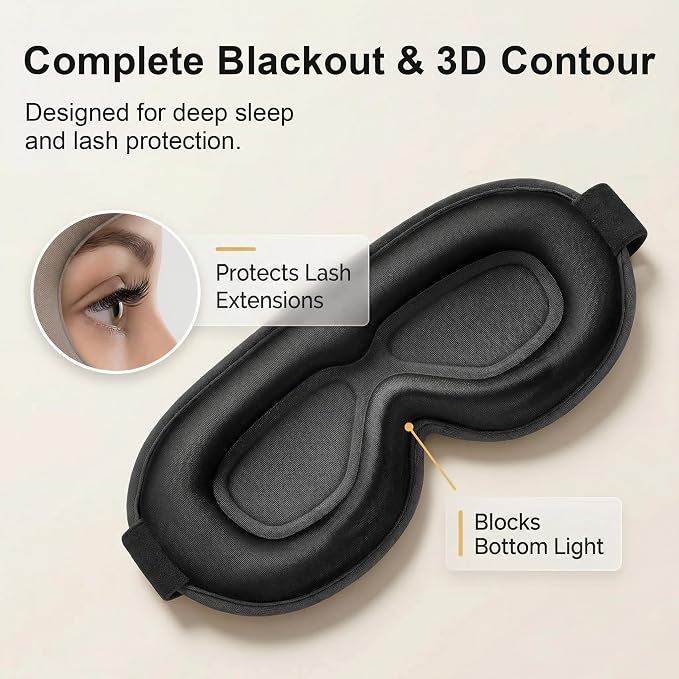 Blackout Weighted Eye Mask for Sleeping: 3D Contoured Gentle-Pressure Sleep - Image 4