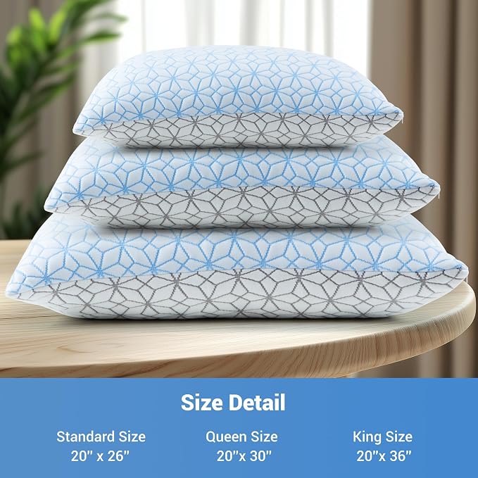 puredown® Standard Pillows Set of 2, Cooling Pillow Full Size 2 Pack, - Image 7