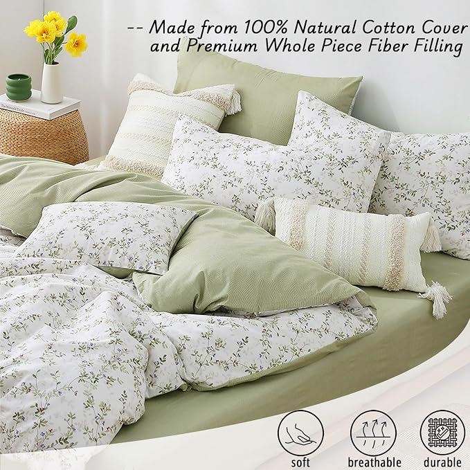 LEMIROE Botanical Cotton Comforter Queen Size - Image 2