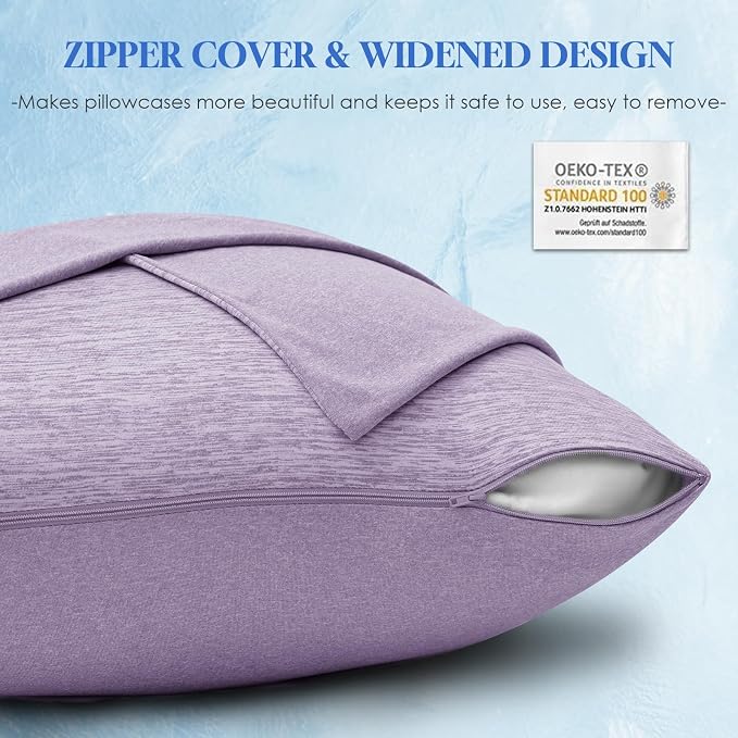 CHOSHOME Cooling Pillow Cases Zipper Pillow Covers Q-Max > 0.45 Zippered - Image 5