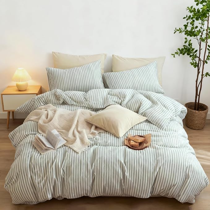 Nayoroom Striped Duvet Cover Queen Size - Image 4