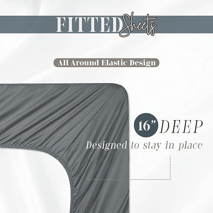 Luxury Fitted Sheets! Premium Hotel Quality Elegant Comfort Wrinkle-Free 1500 - Image 4