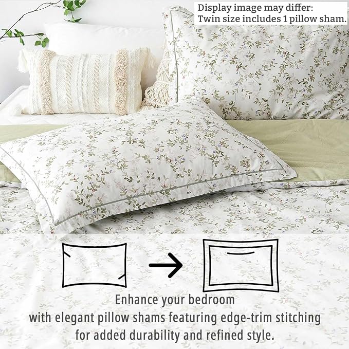 LEMIROE Botanical Cotton Comforter Twin Size - Image 3