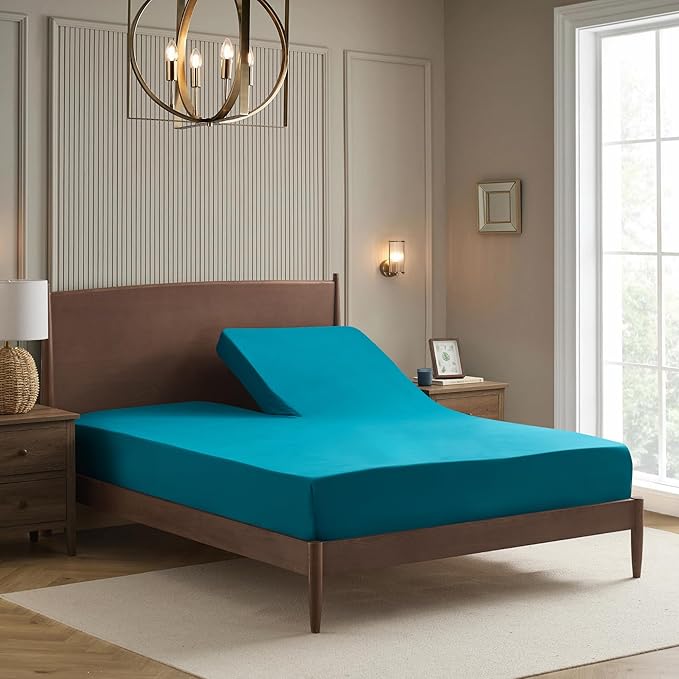 Split Head King Sheets Set for Adjustable Beds 4 Piece Flex Top Bed Sheets – by SweetHomeCollection