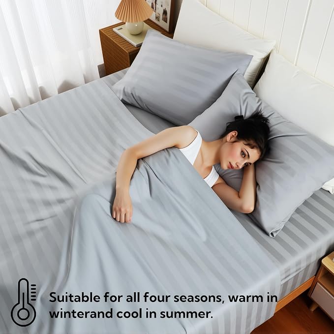 Cotton Flat Sheets Only, 600 TC 100% Cotton Flat Sheet Top Sheet Only, TwinXL - Image 7