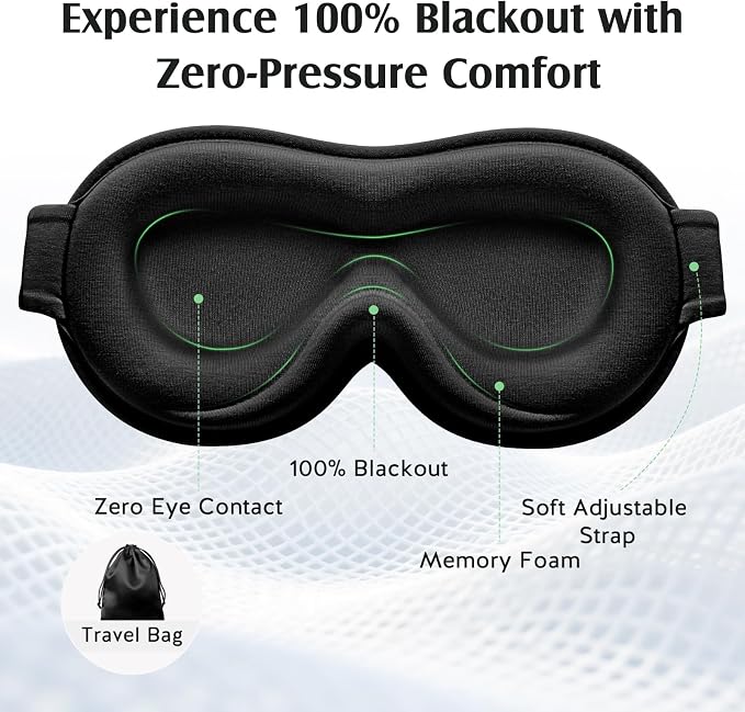 YFONG Sleep Mask for Lash Extensions, Bamboo Viscose & 100% Blackout Eye Mask - Image 6