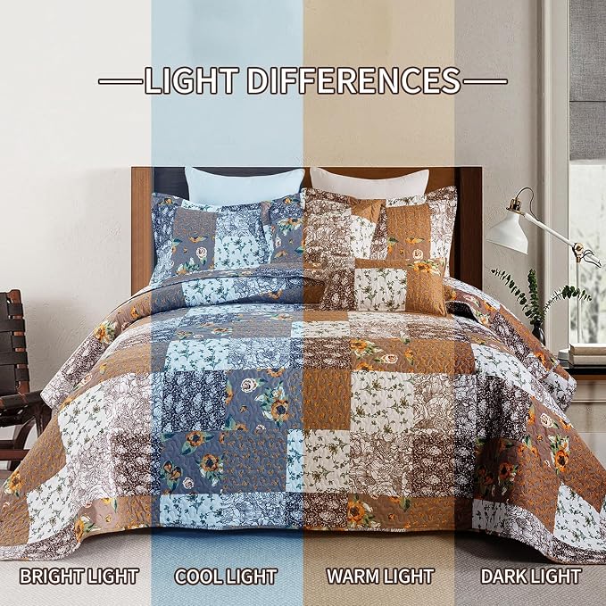 BEDIFANY Cotton Filling King Quilt Set - Image 7