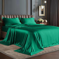 BEDELITE Satin Sheets Twin Size Bed Set, Luxury Soft Dark Green Silky Sheets by BEDELITE