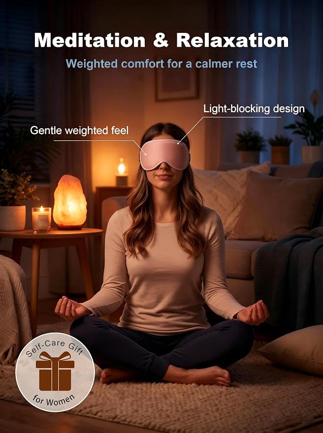 Weighted Eye Masks for Sleep Women: 3D Contoured Blackout Sleep Mask - Image 9