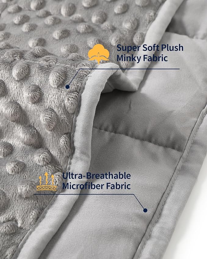 Mr. Sandman Weighted Blanket for Adults, Minky Dots Heavy Blanket for Woman - Image 4
