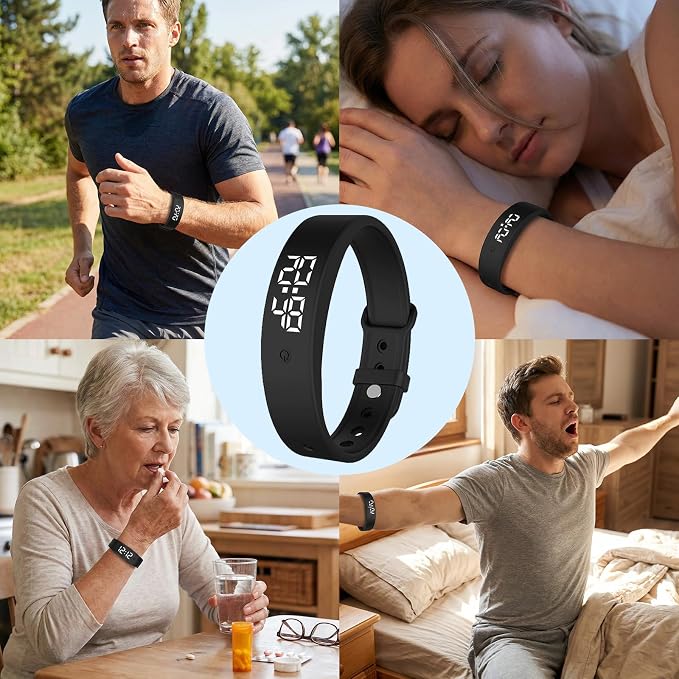 Vibrating Alarm Wristband Silent Wrist Alarm Clock Watch Wind up Bands - Image 9