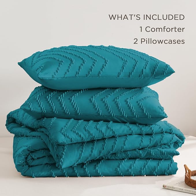 Andency Turquoise Comforter Set Queen Size, Boho Soft Warm Tufted Bedding - Image 6