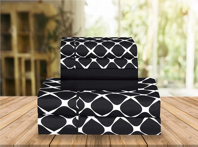 Elegant Comfort Luxury Soft Bed Sheets Bloomingdale Pattern by ELEGANTCOMFORT