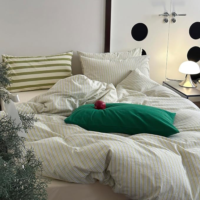 mixinni Vintage Geometric Striped Duvet Cover Set - Image 2