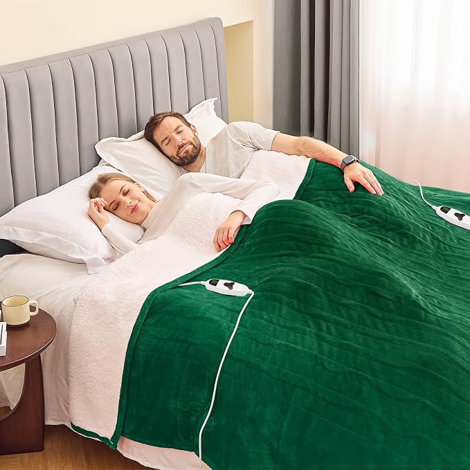 greenoak Heated Blanket Electric King Size 100"X90" Dual Control, Heating - Image 3