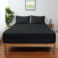 King Size Striped Fitted Sheet Only Black Color, 100% Egyptian Cotton 600 by ShunjieHome